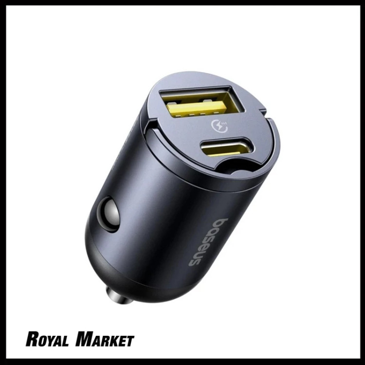 شارژر فندکی بیسوس Tiny Star Mini 30W دو پورت U+C