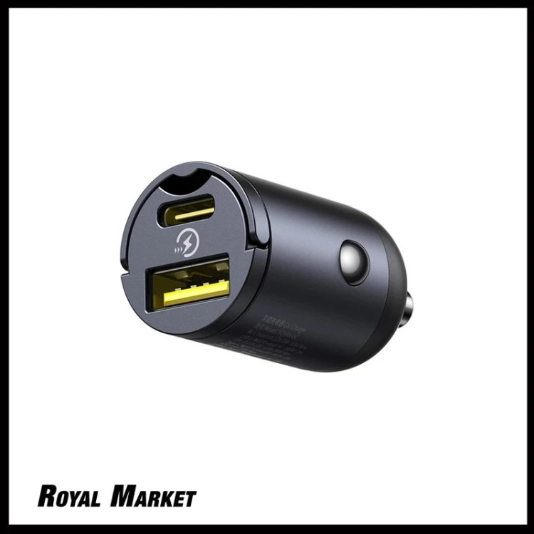 شارژر فندکی بیسوس Tiny Star Mini 30W دو پورت U+C