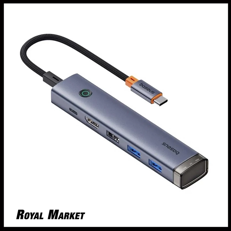 هاب 6 پورت بیسوس UltraJoy AIR HDMI 4K PD 100W مدل BS-OH166