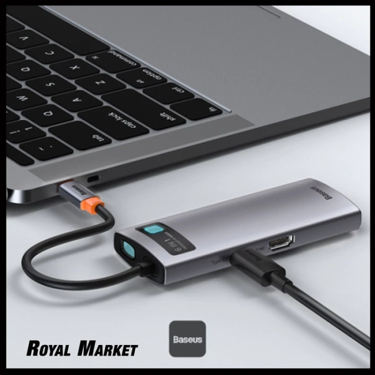 هاب Type-C شش پورت بیسوس Metal Gleam Series CAHUB-CW0G