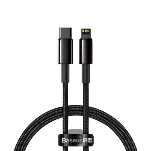 کابل شارژ سریع آیفون بیسوس Tungsten Gold Type-C به Lightning توان 20 وات طول 1 متر