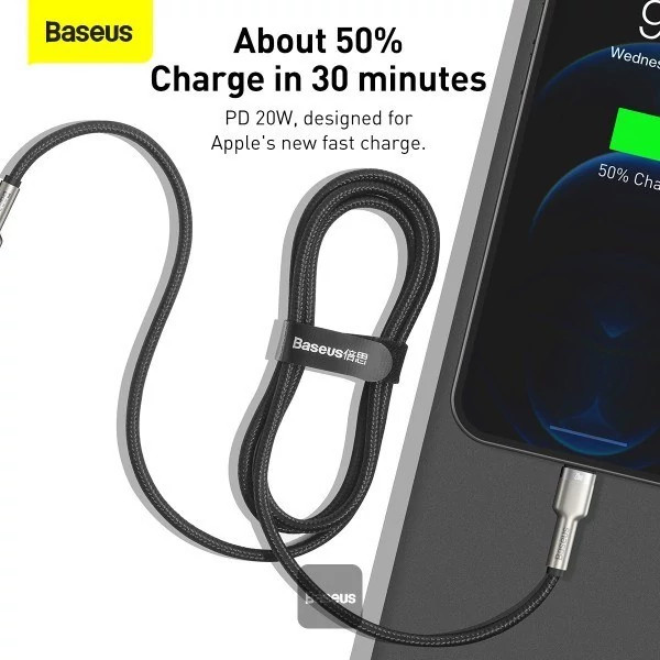کابل شارژ سریع آیفون بیسوس Cafule Series Type-C به Lightning توان 20 وات طول 1 متر