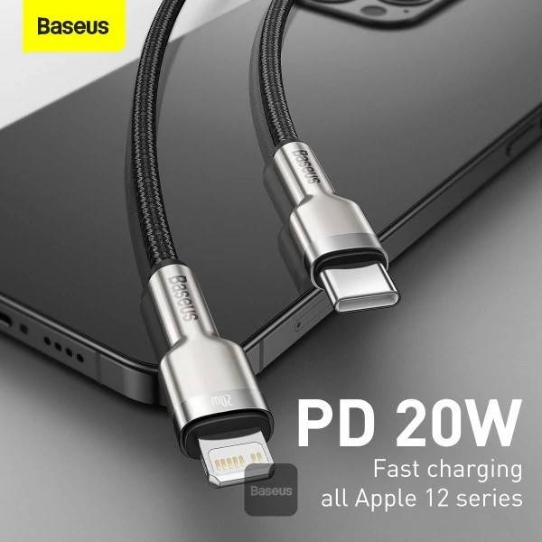 کابل شارژ سریع آیفون بیسوس Cafule Series Type-C به Lightning توان 20 وات طول 1 متر