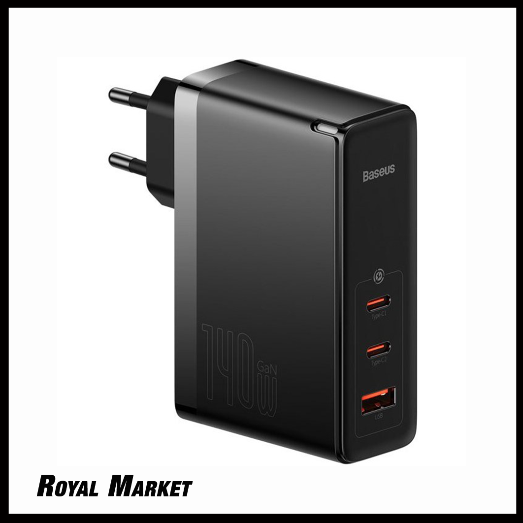 شارژر دیواری بیسوس GaN5 Pro 140W سه پورت