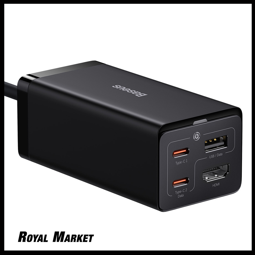 شارژر رومیزی بیسوس GaN5 Pro 67W چهار پورت