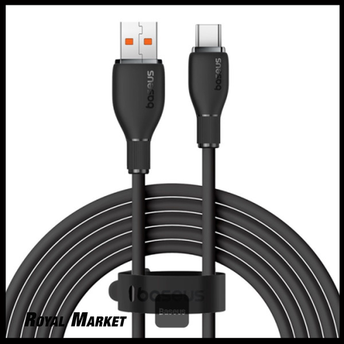 کابل شارژ سریع Type-C بیسوس Pudding Series USB-A به Type-C توان 100 وات طول 1.2 متر