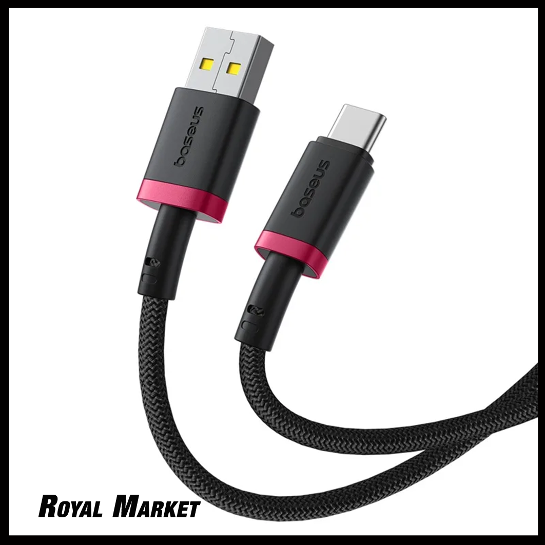 کابل شارژ سریع Type-C بیسوس Dura USB-A به Type-C توان 60 وات طول 2 متر