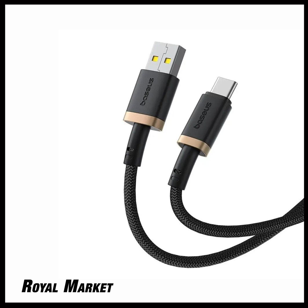 کابل شارژ سریع Type-C بیسوس Dura USB-A به Type-C توان 60 وات طول 1 متر