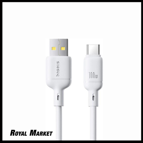 کابل شارژ سریع Type-C بیسوس Silky USB-A به Type-C توان 100 وات طول 1 متر