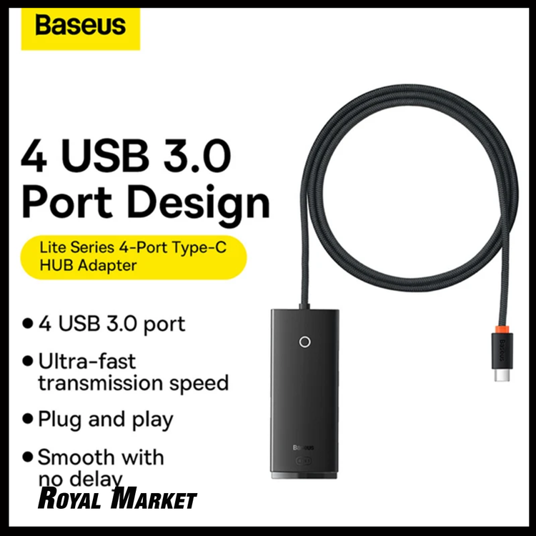 هاب Type-C چهار پورت بیسوس Lite Series BS-OH016